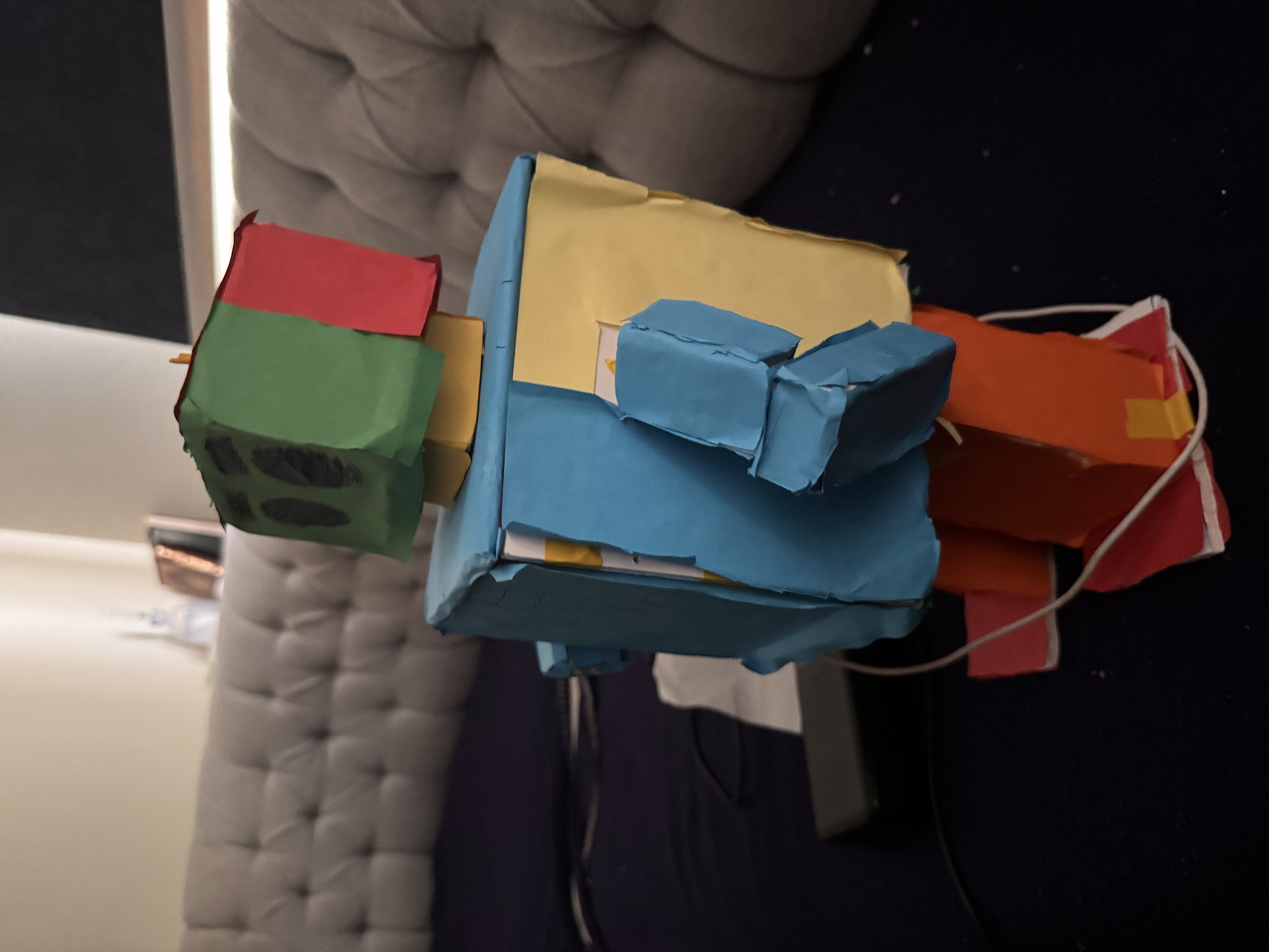 Jack the robot — full assembled body with cardboard chassis