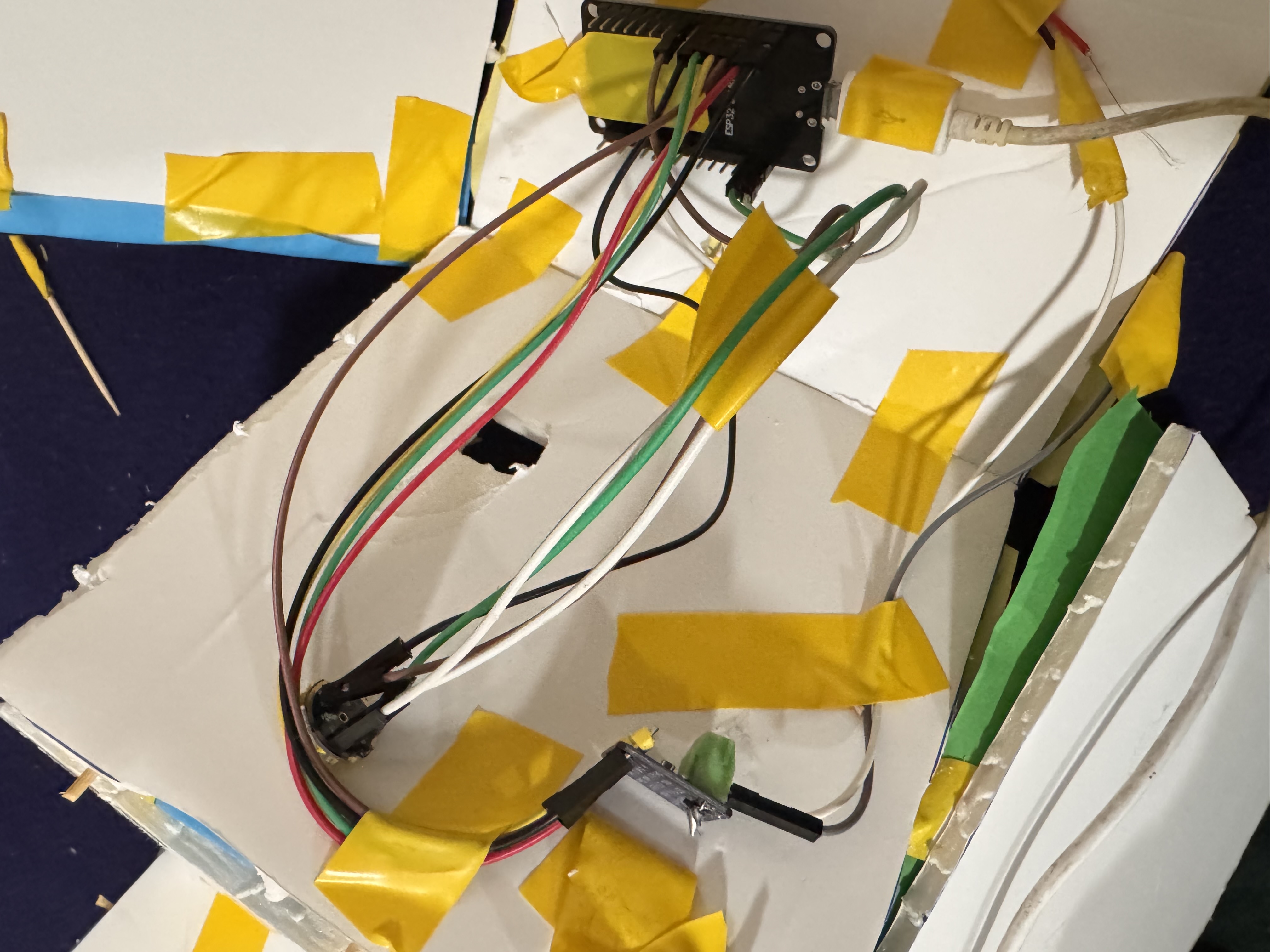 Detail view of the jumper wiring inside the chassis